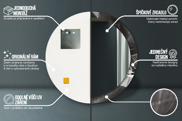 Round wall mirror decor Tropical palm trees