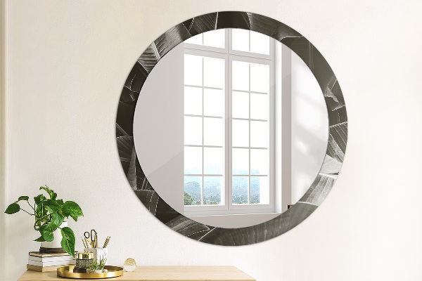 Round wall mirror decor Tropical palm trees
