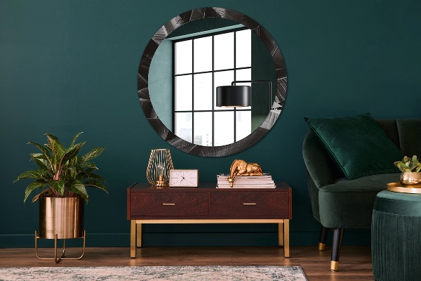 Round wall mirror decor Tropical palm trees
