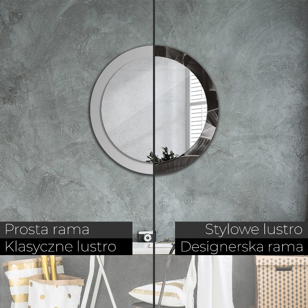 Round wall mirror decor Tropical palm trees