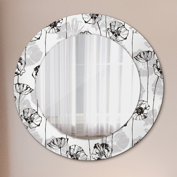 Round printed mirror Maki flowers