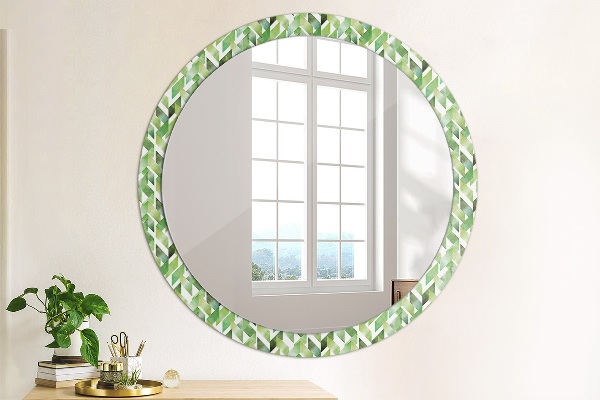 Round printed mirror Herringbone