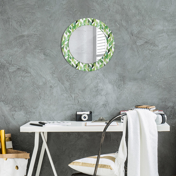 Round printed mirror Herringbone