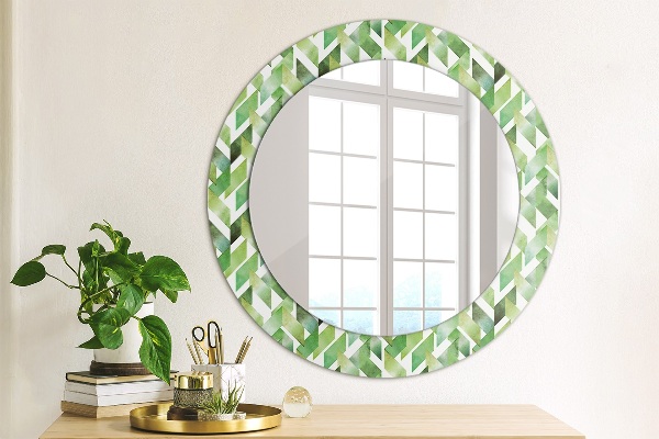 Round printed mirror Herringbone