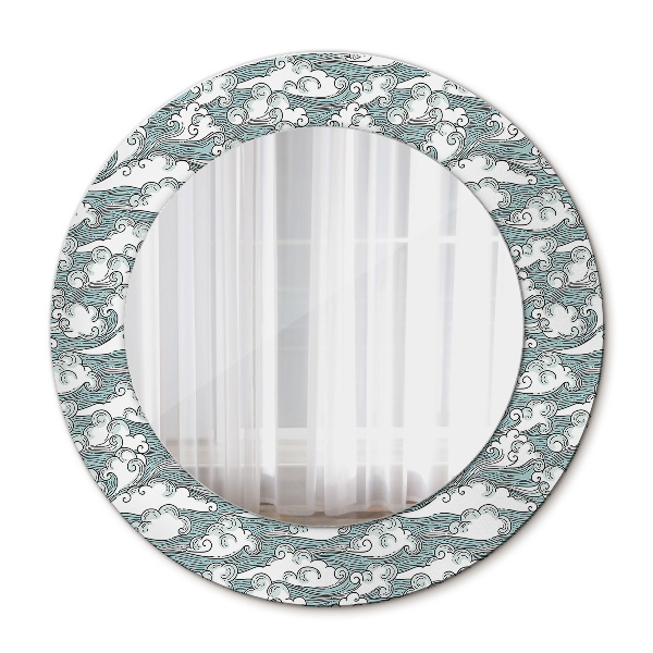 Round printed mirror Clouds
