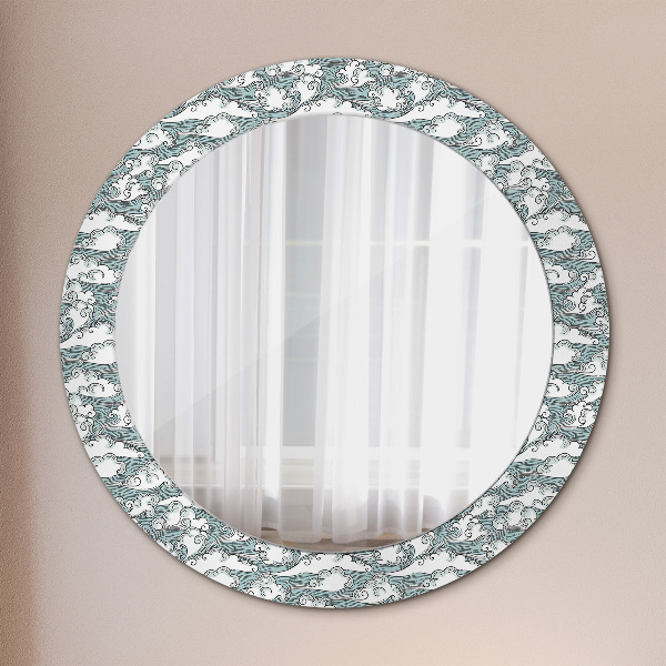 Round printed mirror Clouds