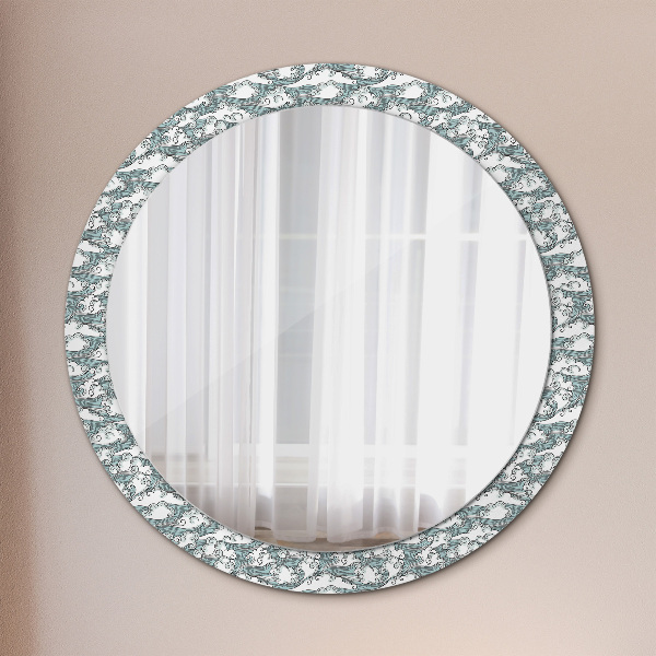 Round printed mirror Clouds