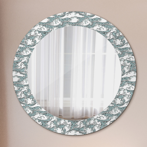 Round printed mirror Clouds