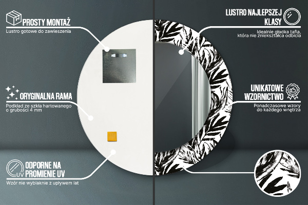 Round printed mirror Monster