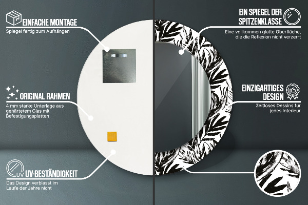 Round printed mirror Monster