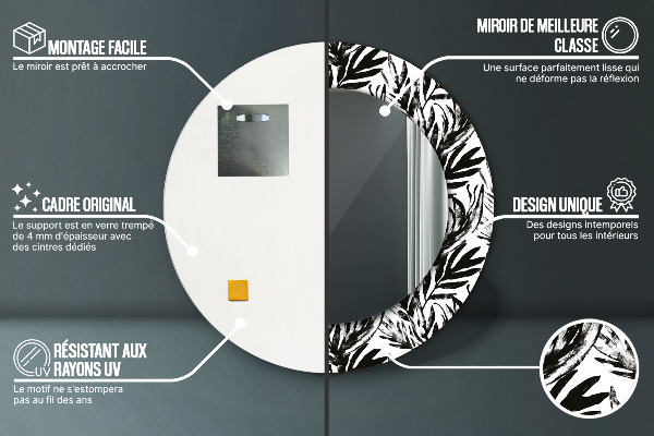 Round printed mirror Monster