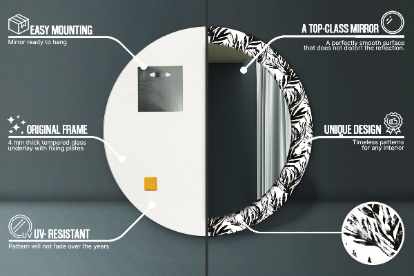 Round printed mirror Monster