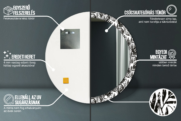 Round printed mirror Monster