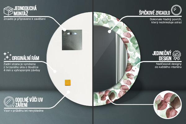 Round wall mirror decor Eucalyptus