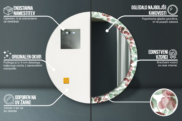 Round wall mirror decor Eucalyptus