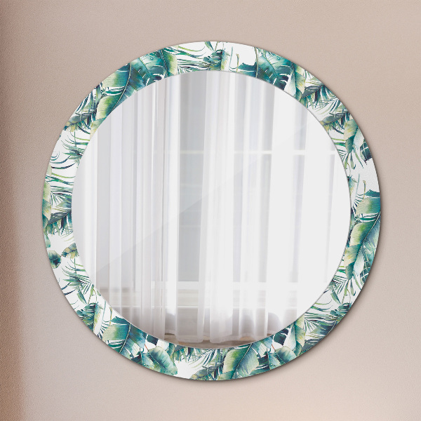 Round wall mirror decor Leaves