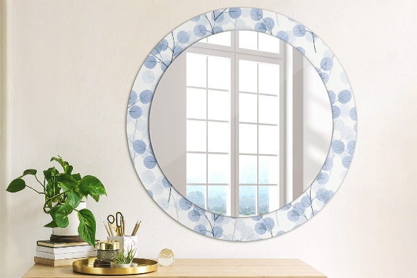 Round mirror frame with print Load branches