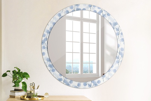 Round mirror frame with print Load branches