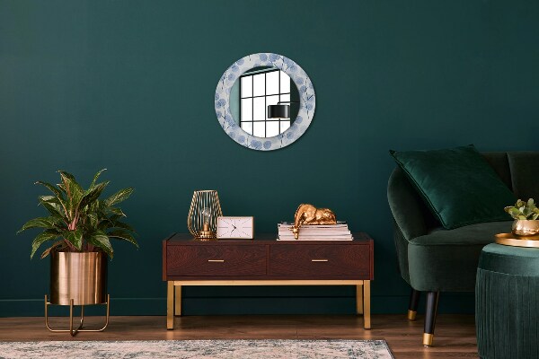 Round mirror frame with print Load branches
