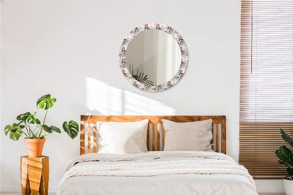 Round decorative mirror Peony buds