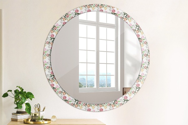 Round decorative mirror Peony buds