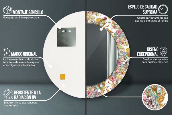 Round decorative mirror Dream about fairy tales