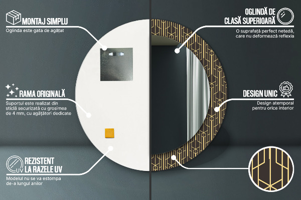 Round decorative mirror Abstract