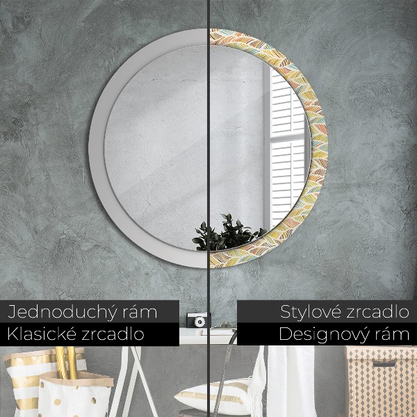 Round printed mirror Abstract