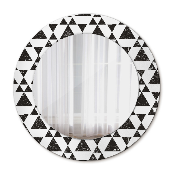 Round printed mirror Geometry triangles