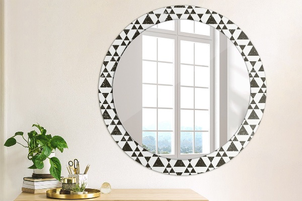 Round printed mirror Geometry triangles