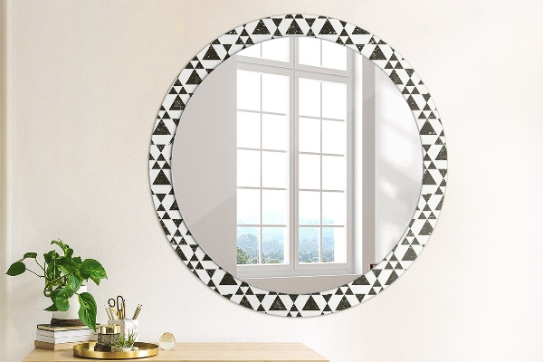 Round printed mirror Geometry triangles