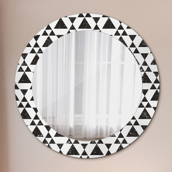 Round printed mirror Geometry triangles