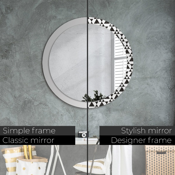 Round printed mirror Geometry triangles
