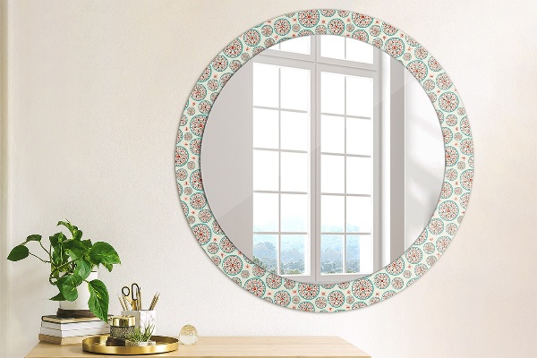 Round decorative mirror Boho pattern