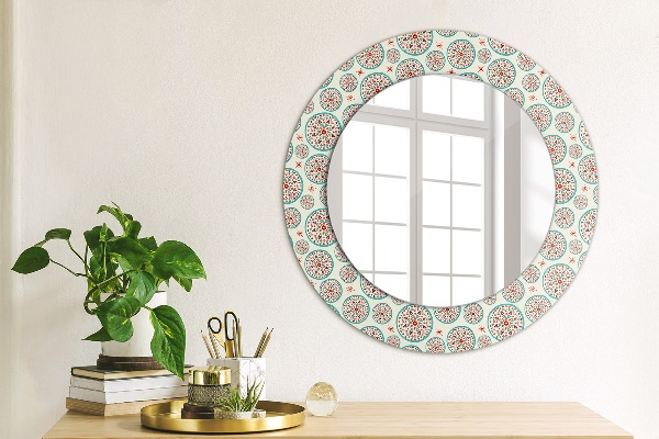 Round decorative mirror Boho pattern