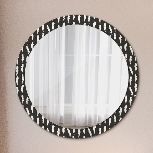 Round wall mirror decor Feathers