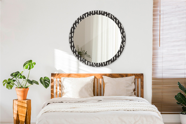 Round wall mirror decor Feathers