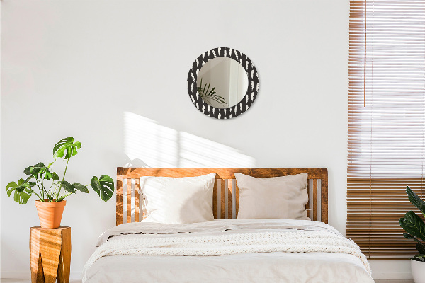 Round wall mirror decor Feathers
