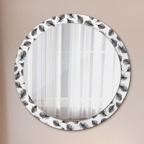 Round wall mirror decor Feathers