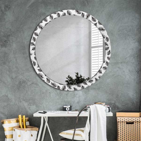 Round wall mirror decor Feathers