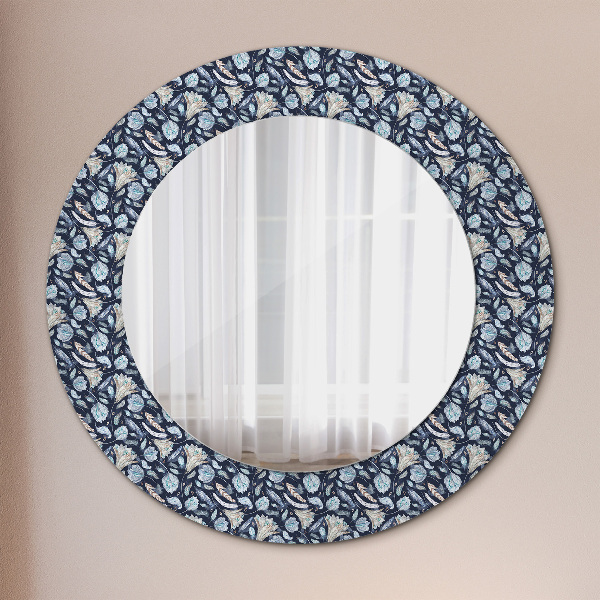 Round wall mirror decor Boho pattern