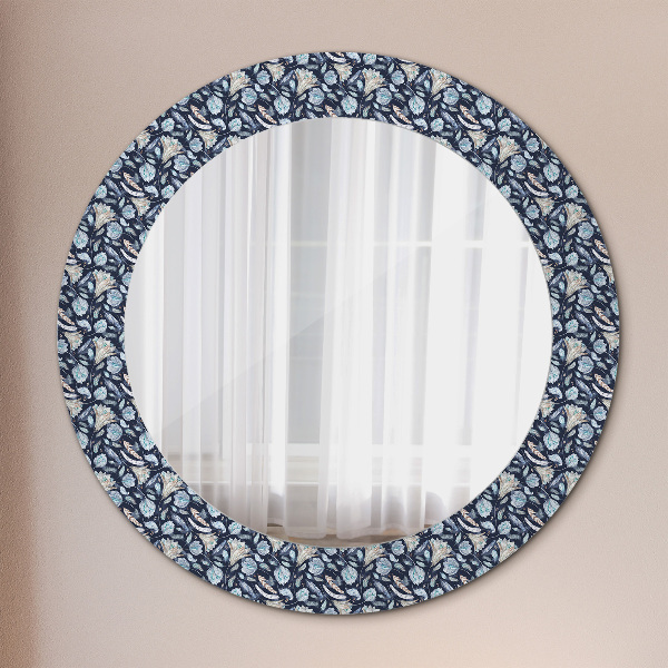 Round wall mirror decor Boho pattern