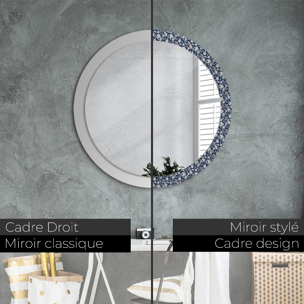 Round wall mirror decor Boho pattern