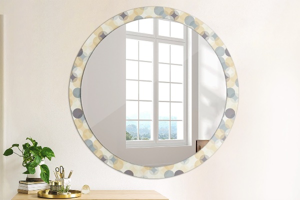 Round printed mirror Geometric wheels
