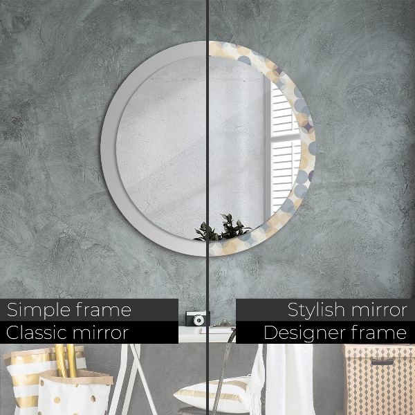 Round printed mirror Geometric wheels