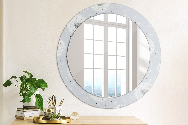 Round wall mirror decor Dandelions flowers