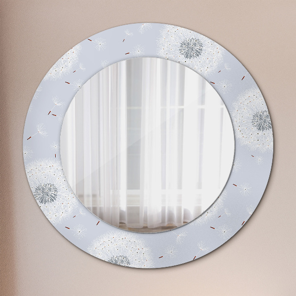 Round wall mirror decor Dandelions flowers