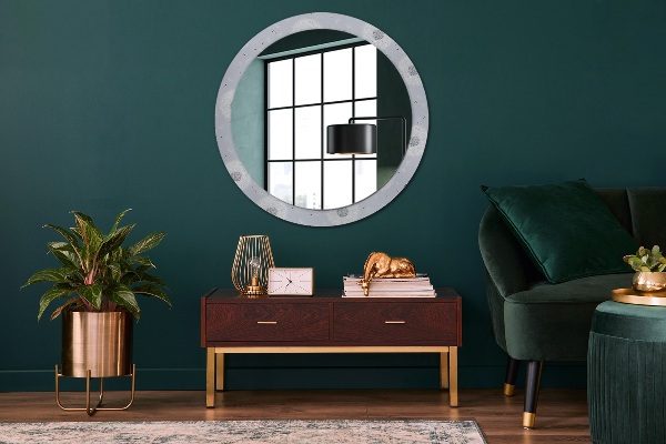 Round wall mirror decor Dandelions flowers