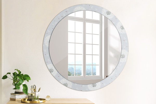 Round wall mirror decor Dandelions flowers
