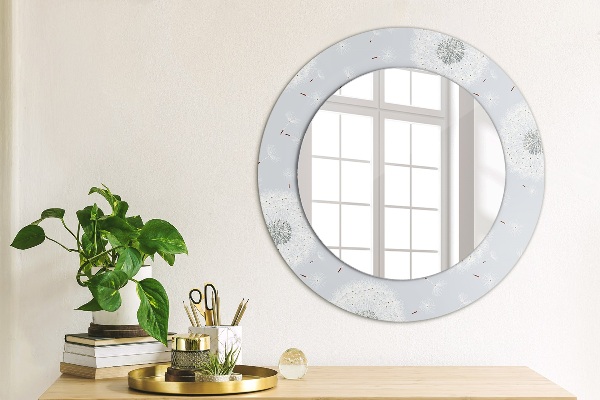 Round wall mirror decor Dandelions flowers